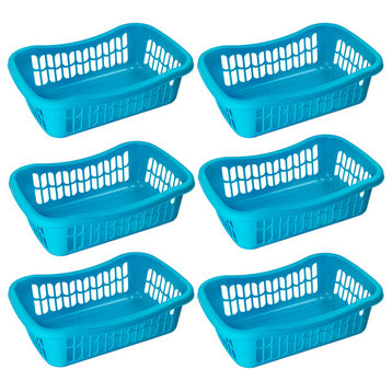 Large Plastic Storage Organizing Basket, Pack of 6, 32-1191-6, Blue