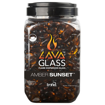 Lavaglass Mini Cut Fire Pit Glass, Amber Sunset, Single Jar