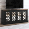 Heron 59.1" 4 Door TV Stand Fits TV's up to 65", Black With Knotty Oak