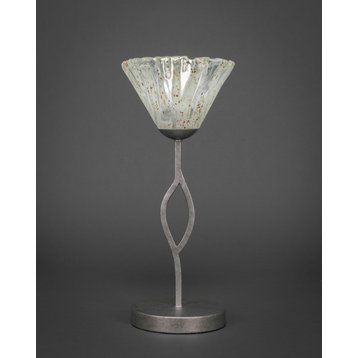 Revo 1 Light Table Lamp In Aged Silver (140-AS-7195)