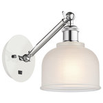 Innovations Lighting - Innovations 317-1W-WPC-G411 1-Light Sconce, White and Polished Chrome - Innovations 317-1W-WPC-G411 1-Light Sconce White and Polished Chrome. Collection: Ballston. Style: Industrial, Modern Contempo, Restoration-Vintage, Transitional. Metal Finish: White and Polished Chrome. Metal Finish (Canopy/Backplate): White. Accent Color: Polished Chrome. Material: Steel, Cast Brass, Glass. Dimension(in): 12. 25(H) x 5. 5(W) x 12. 75(Ext). Bulb: (1)60W Medium Base,Dimmable(Not Included). Maximum Wattage Per Socket: 100. Voltage: 120. Color Temperature (Kelvin): 2200. CRI: 99. 9. Lumens: 220. Glass Shade Description: White Dayton. Glass or Metal Shade Color: White. Shade Material: Glass. Glass Type: Frosted. Shade Shape: Dome. Shade Dimension(in): 5. 5(W) x 5. 5(H). Fitter Measurement (Glass Or Metal Shade Fitter Size): Neckless with a 2. 125 inch Hole. Backplate Dimension(in): 5. 3(Dia) x 0. 75(Depth). ADA Compliant: No. California Proposition 65 Warning Required: Yes. UL and ETL Certification: Damp Location.