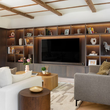 Bespoke fitted media wall for living room in Sutton, Surrey