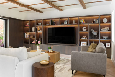 Design ideas for a contemporary living room in Surrey.