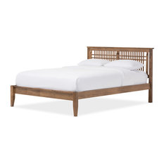 50 Most Por Platform Beds For 2018 Houzz Baxton Studio Loafey Mid Century Modern Solid Walnut Wood Window Pane Style Bed