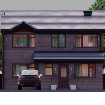 Contemporary Double-Storey Side and Rear Extension - Front House Elevation View