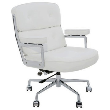 Kennedy Leather Management Executive Office Chair White