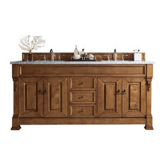 Brookfield 72" Double Vanity Country Oak, 3CM Classic White Quartz Top