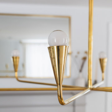Brass Modern Chandelier Close-Up