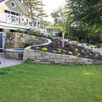 Stone Hot Tub, Patio and Steps