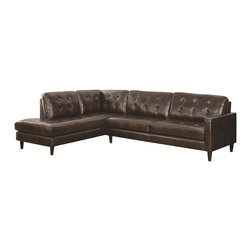 Coaster 501225 Haskin Chocolate Modern Sectional Sofa - Living Room Furniture Sets