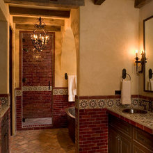 red bathroom