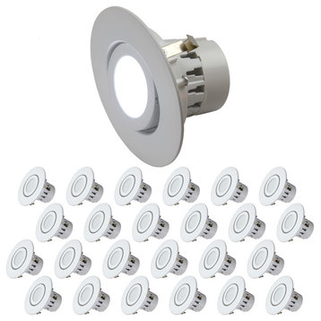 4" LED Adjustable Rotating Downlight 10W, Crystal White 5000k, 24-Pack