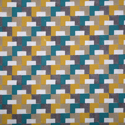 Clueit Webb Interiors Printed Fabric Collection - Tetric Emerald - Curtain Fabric