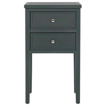 Millicent End Table With Storage Drawers, Dark Teal
