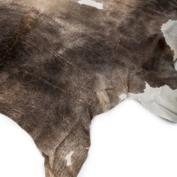 Luxury Natural Cowhide Area Rug,Handmade,Gray-Brown-Black, White, Large 7'7"x7'2 - Area Rugs