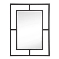 James Martin Boston 30"" Rectangular Mirror in Matte Black - Bathroom Mirrors