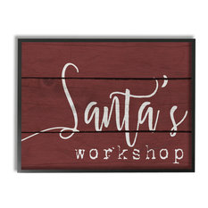 'Santa's Workshop', 11"x1.5"x14", Framed Giclee