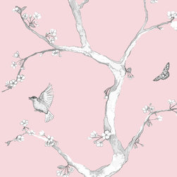 Jenny Modern cherry blossoms in nude - Wallpaper