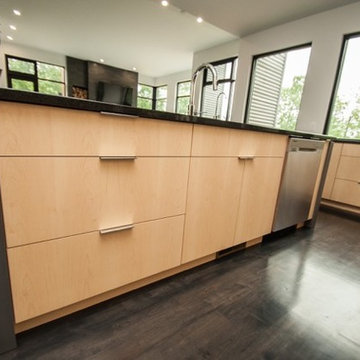 Client Built Modern Style Cabinetry Featuring Dull Rubbed Finishes