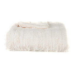 Ivory Stripe Lush Blanket - Products