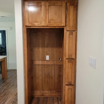 Custom Refrigerator Surround with Built-In Vertical Spice Pull-Out
