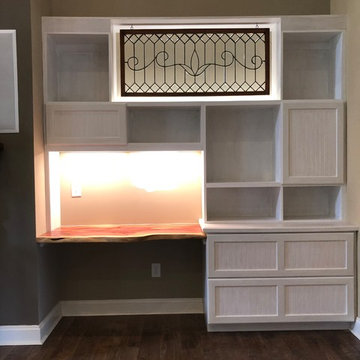Custom Made File Cabinet Built Ins with Live Edge Desk Top
