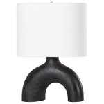 Hudson Valley Lighting - Valhalla 1 Light Table Lamp - Modern in both form and material, Valhalla features a smooth, stout, sculptural base of ceramic earth charcoal. The subtle mix of the brown and black hues adds movement to the piece and the color combination feels very of-the-moment.
