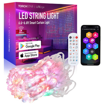 6.6' x 6.6" DIY Smart LED String Lights, RGB Window Curtain Light
