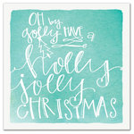DDCG - Teal "Holly Jolly Christmas" Canvas Wall Art, 16"x16" - Spread holiday cheer this Christmas season by transforming your home into a festive wonderland with spirited designs. This Teal "Holly Jolly Christmas" 16x16 Canvas Wall Art makes decorating for the holidays and cultivating your Christmas style easy. With durable construction and finished backing, our Christmas wall art creates the best Christmas decorations because each piece is printed individually on professional grade tightly woven canvas and built ready to hang. The result is a very merry home your holiday guests will love.