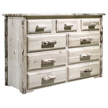 Montana Woodworks 9 Drawers Transitional Wood Dresser in Natural