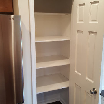 Newly added shelved out pantry