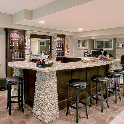 Stacked Stone Bar Houzz