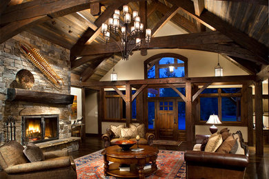 Inspiration for a rustic living room remodel in Other