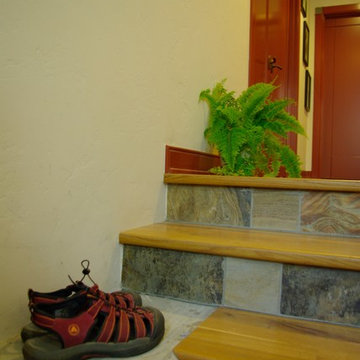 Rammed Earth Off-Grid Country Home:stair detail