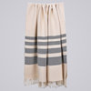 Monochromatic Cotton Throws & Blankets, Medium, Herringbone Stripes