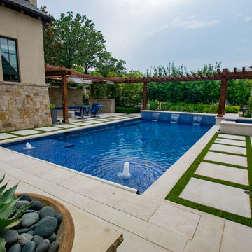 All Glass Tile Pool Renovation with Automatic Cover for Safety