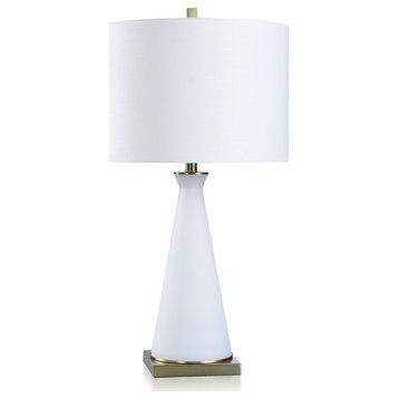 Dann Foley Lifestyle Table Lamp Antique Brass Finish White