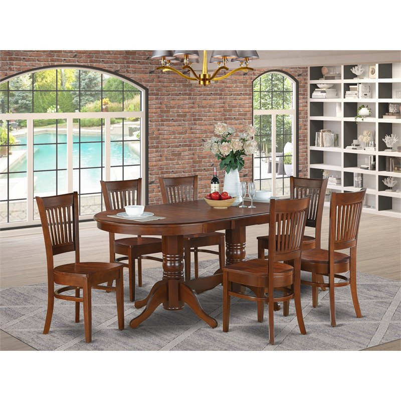 East West Furniture Vancouver 7-piece Wood Dining Room Set in Espresso ...