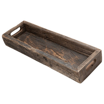 Vernon Brown Reclaimed Wood Rectangular Tray, Small