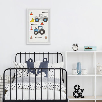 "Little Monster Trucks" Framed Painting Print