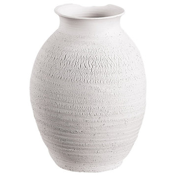 Zeb Ceramic Vase, Matte White