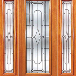 Art Deco Beveled Glass Exterior Door and Two Sidelite - Front Doors