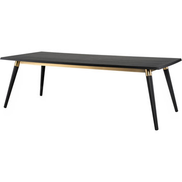 Scholar Dining Table - Onyx, Gold, Large