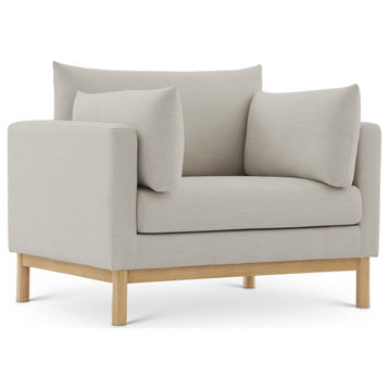 Langham Linen Textured Fabric Upholstered Chair, Beige