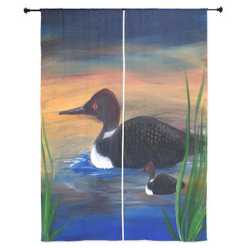 Tropical Birds Sheer Curtains, Loon Lake