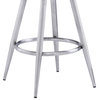 Ruby 30" Gray Faux Leather Swivel Barstool With Stainless Steel Finish