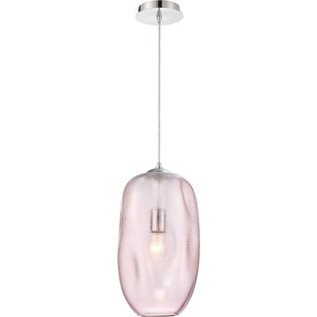Labria Glass Pendant, Pink, Large