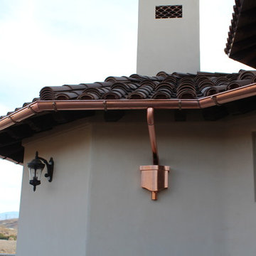 Copper Half Round Gutters New Home in Palmdale Ca. Work in Progress