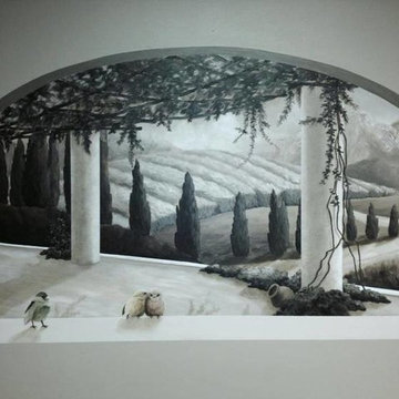 Countryside mural "window"