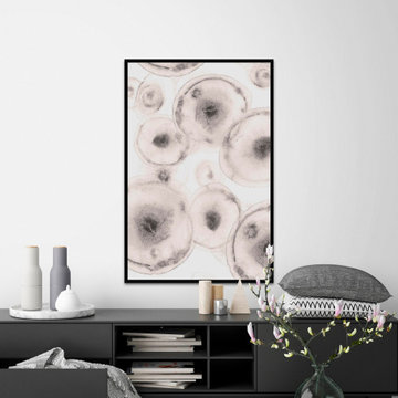 "Transparent Bubbles" Floater Framed Painting Print on Canvas